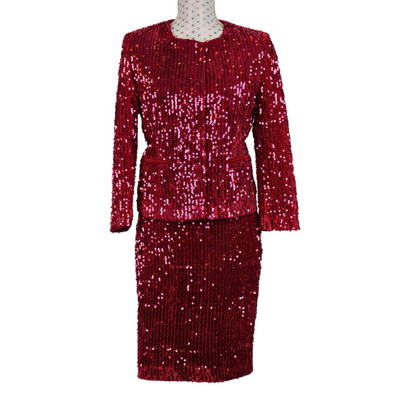 CBK Suit, Sezon Sequin Jacket - Wine red