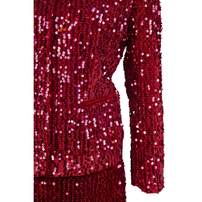 CBK Suit, Sezon Sequin Jacket - Wine red