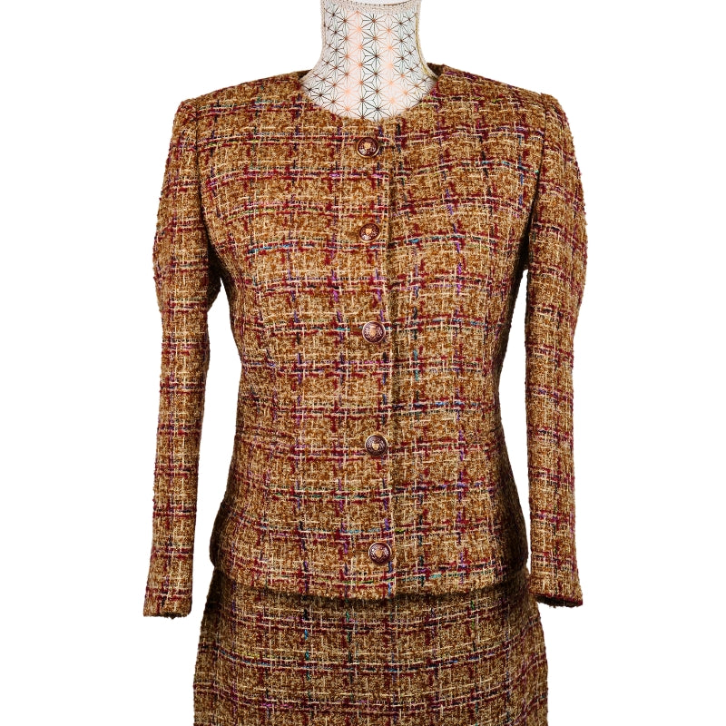 CBK Suit, Alipek Chanel Look Jacket - Multi color Brown/gold/beaudeux